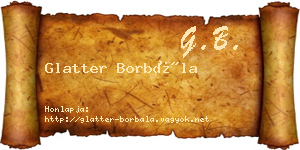 Glatter Borbála névjegykártya